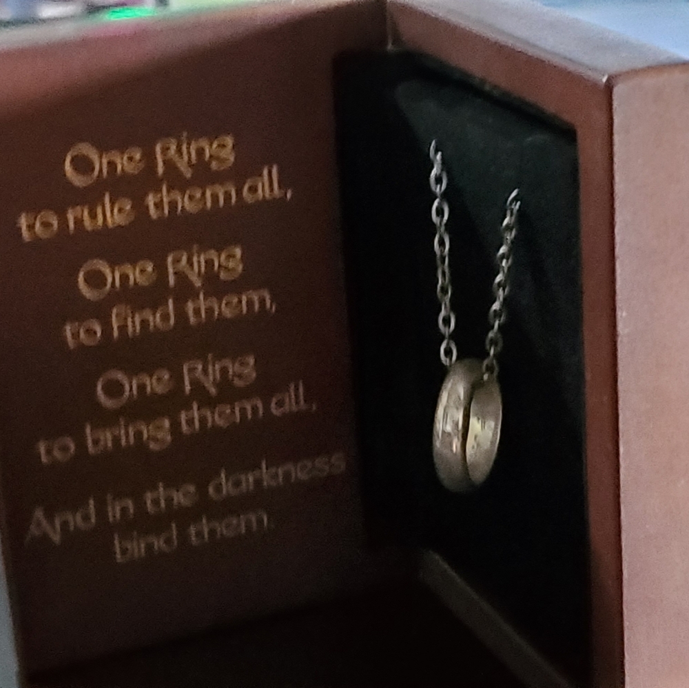 Lord of the Rings gold necklace.